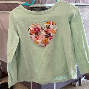 First Impressions Mint Green Long Sleeve with Floral Heart
